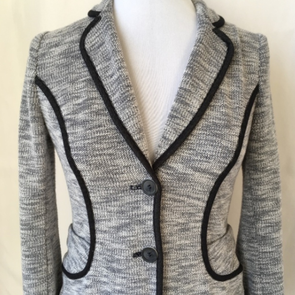 Anthropologie Marbled Navy Blazer